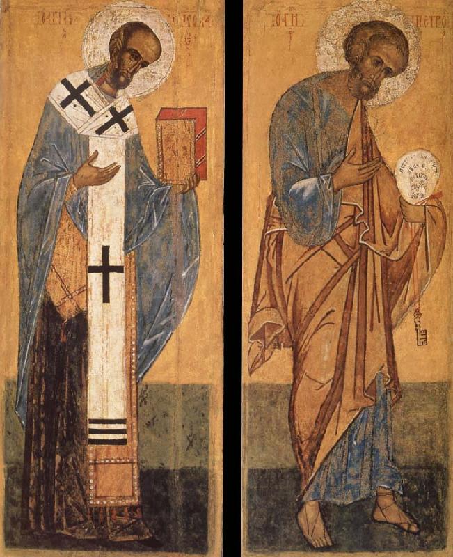 unknow artist Saint Peter and Saint Nicholas oil painting picture